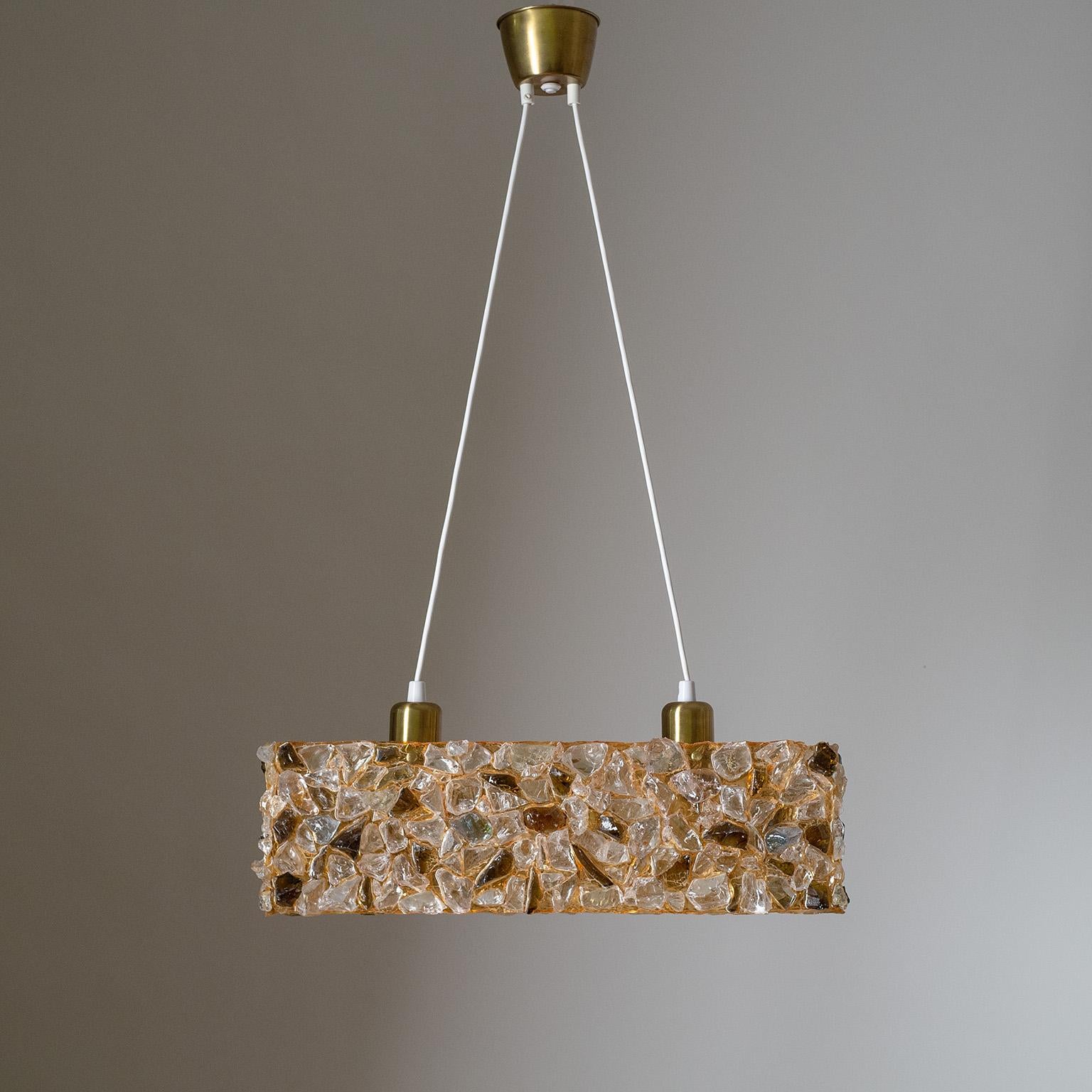 Lampada a sospensione in vetro e resina, 1960 in vendita 4