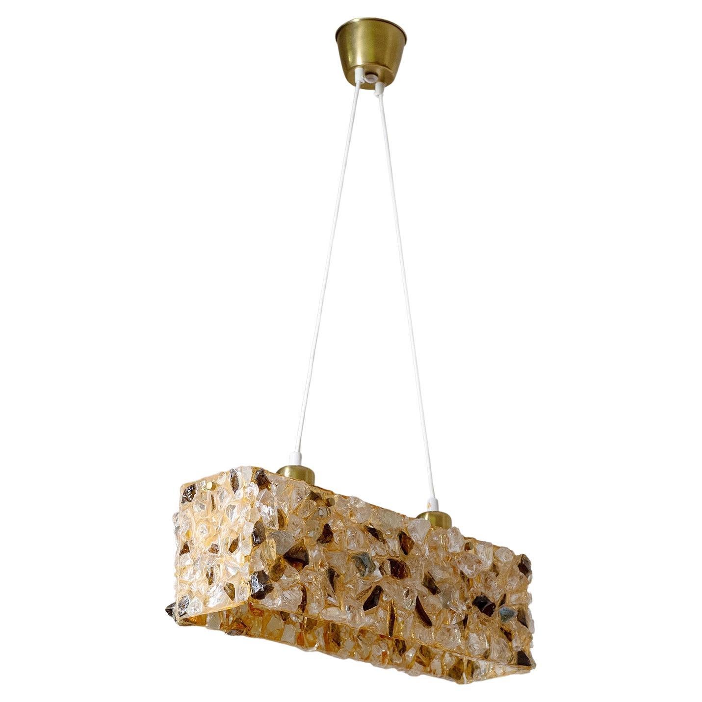 Glass and Resin Suspension Light, 1960 For Sale