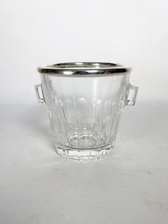 Glass and silver ice bucket, France, 1970