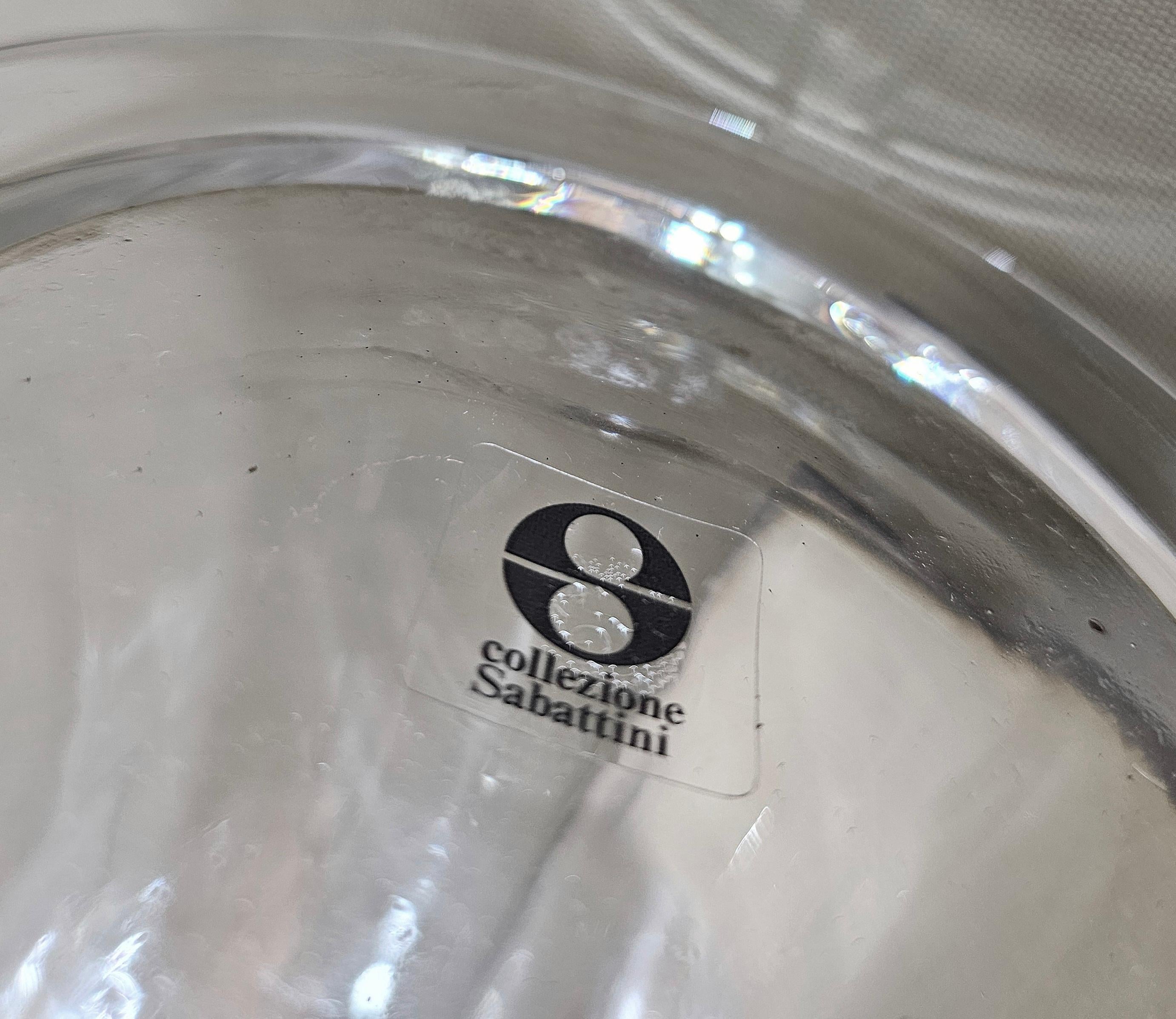 Glass and silver metal vase by Lino Sabattini, 1970s Design Italy Midcentury For Sale 10