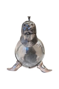 Glass and Silver Plated Walrus Claret Jug, circa 1930