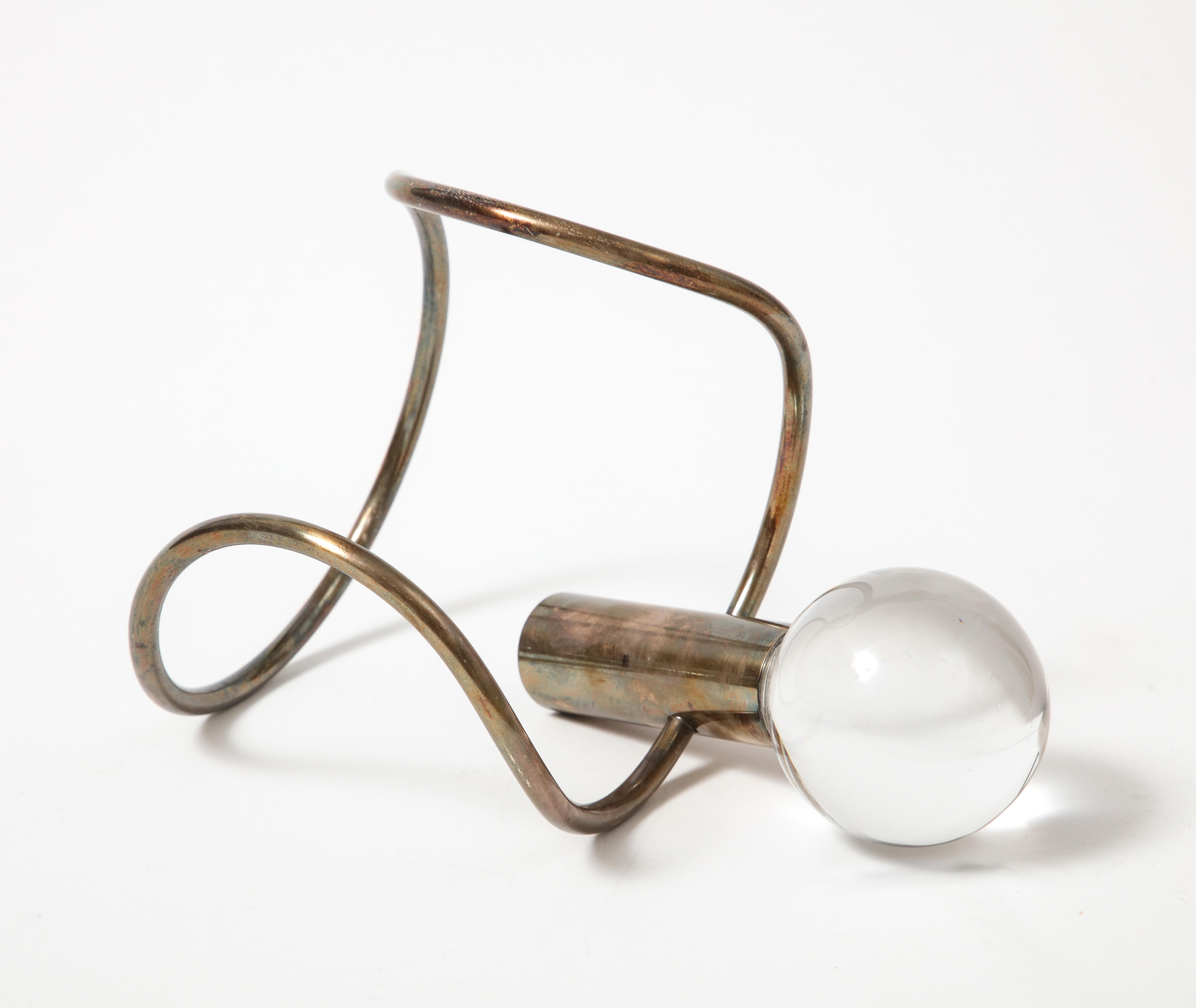 Glass and Silver Sculptural Candle Holder by Lino Sabattini, Italy, c. 1960 4