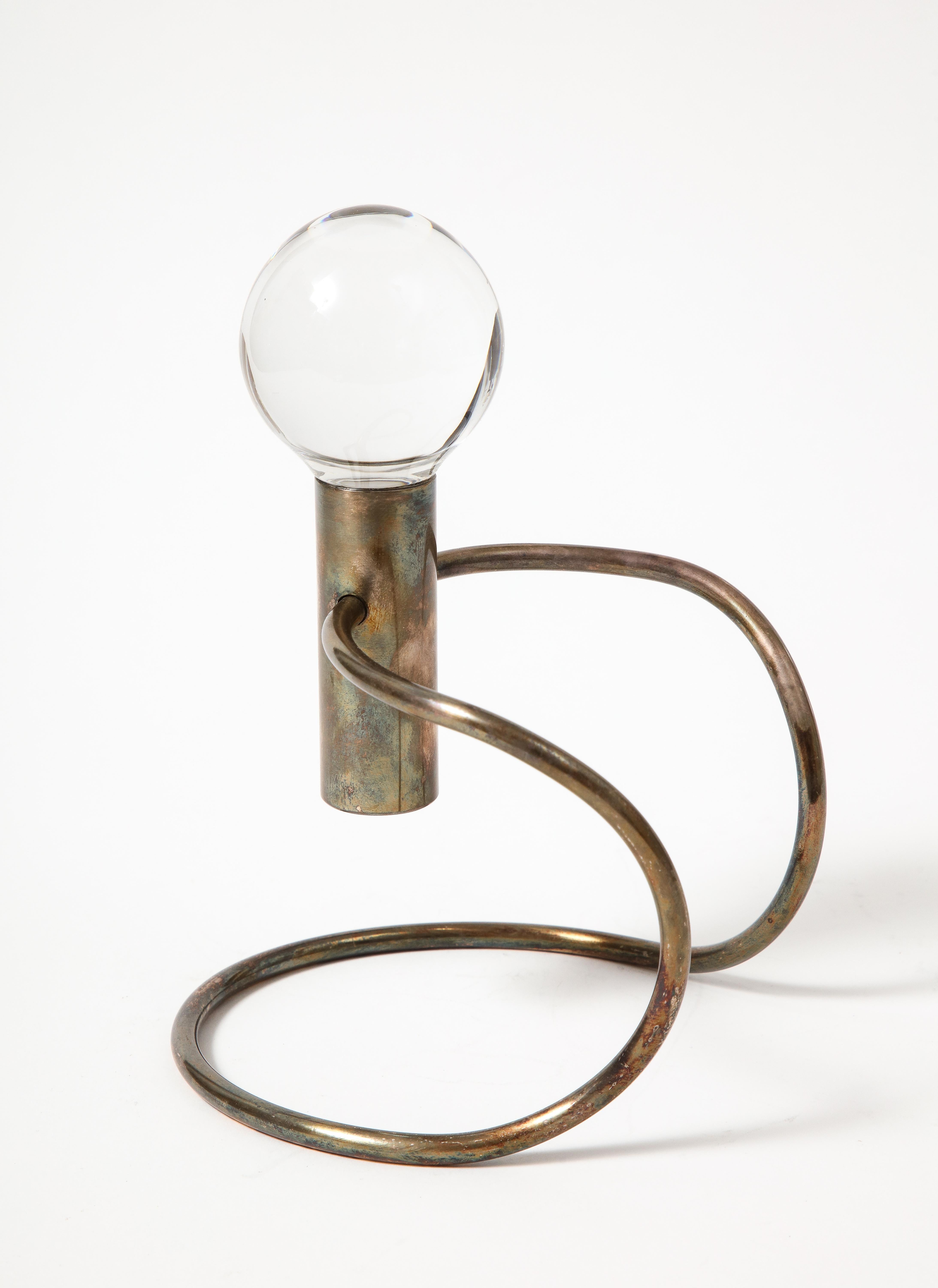 Glass and Silver Sculptural Candle Holder by Lino Sabattini, Italy, c. 1960 6