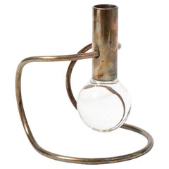Glass and Silver Sculptural Candle Holder by Lino Sabattini, Italy, c. 1960