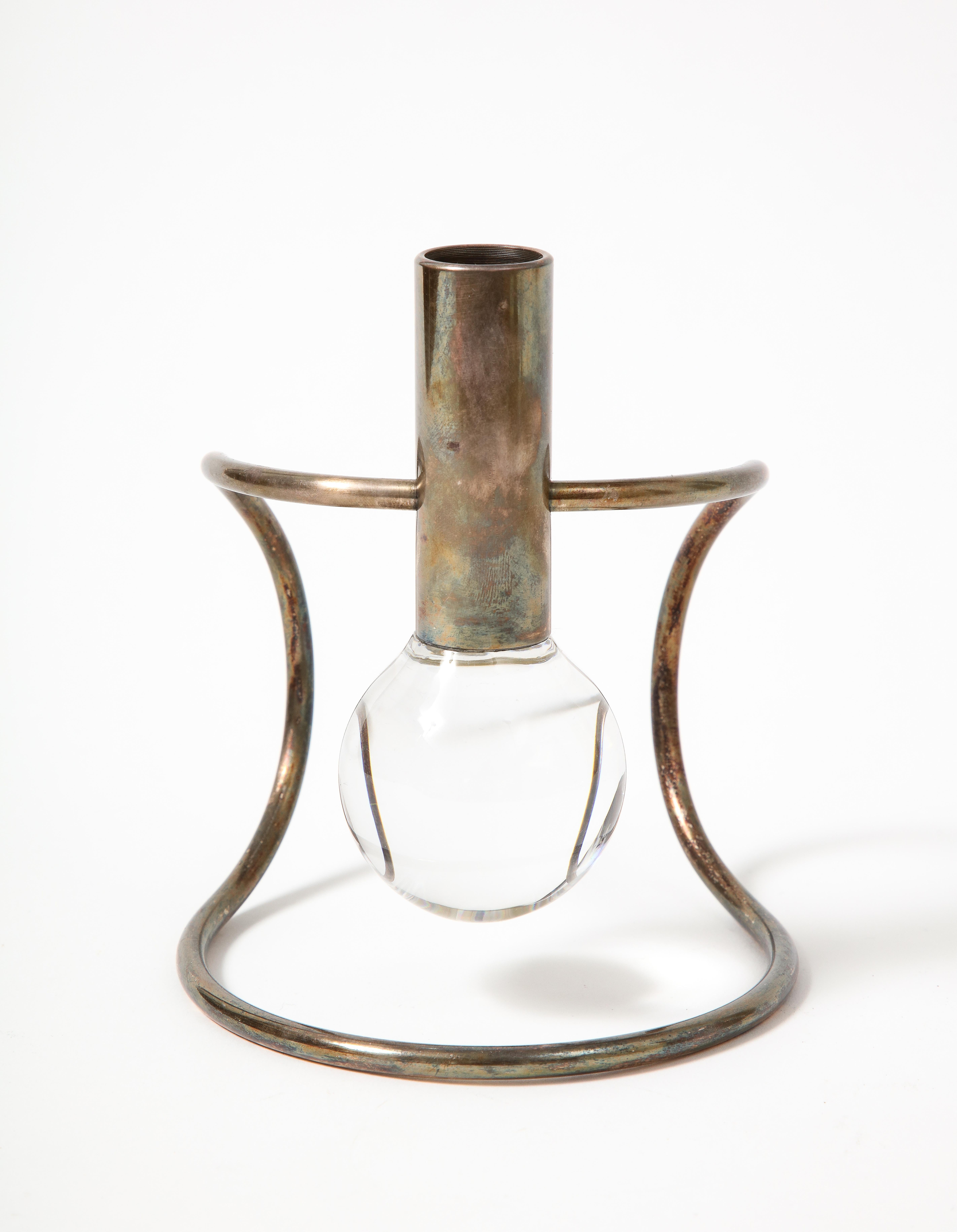 Portacandele scultoreo in vetro e argento di Lino Sabbatini, Italia, 1960 ca. in vendita 6