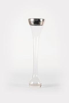 Glass and silver vase with enamelled Scottish Terrier dog, United States 1900.