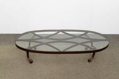 Glass and Solid Brass Coffee Table in Manner of Arturo Pani