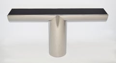 Konsole 'Tee' aus Glas und Edelstahl von J. Wade Beam für Brueton, USA, 1970er Jahre