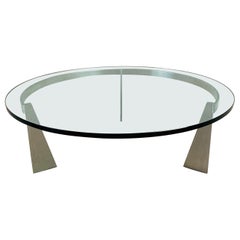 Couchtisch aus Glas und Stahl „G3“ von Just Van Beek für Metaform Niederlande 1980