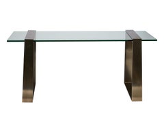 Bureau en verre et acier par Anthony Cox