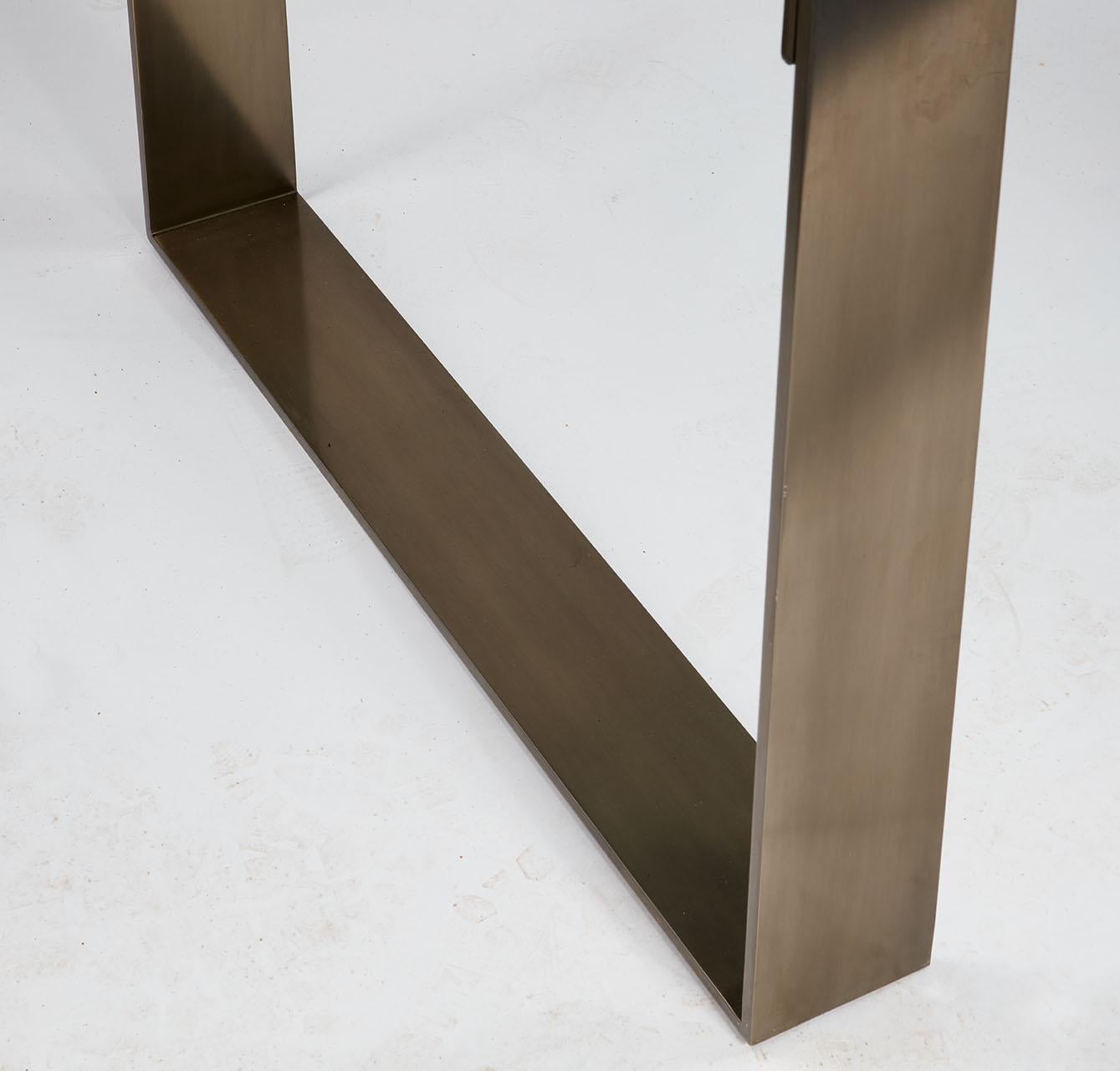 Schreibtisch aus Glas und Stahl von Anthony Cox (Edelstahl) im Angebot