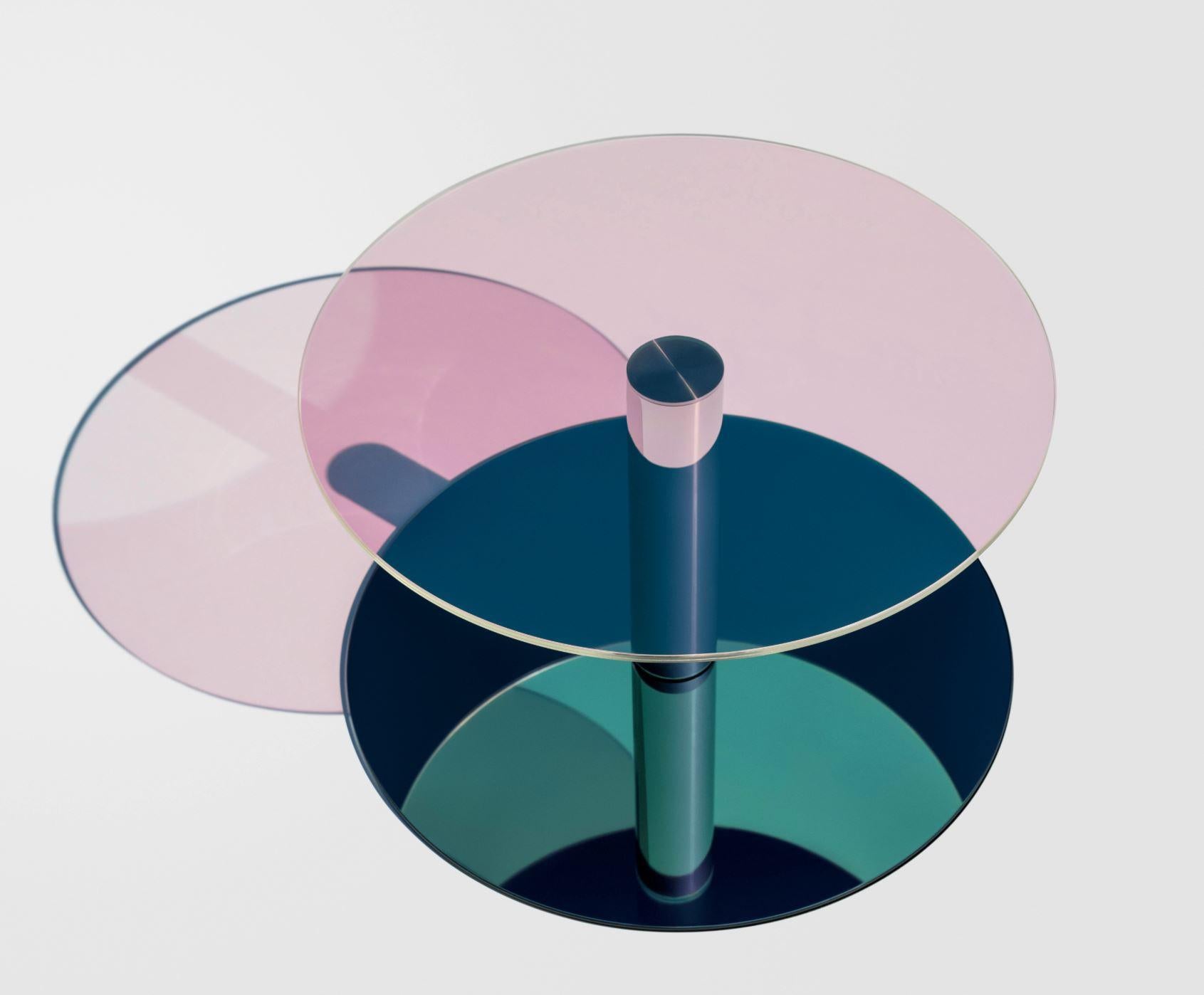 Couchtisch „Dia“ aus Glas und Stahl, Sebastian Scherer (Moderne) im Angebot