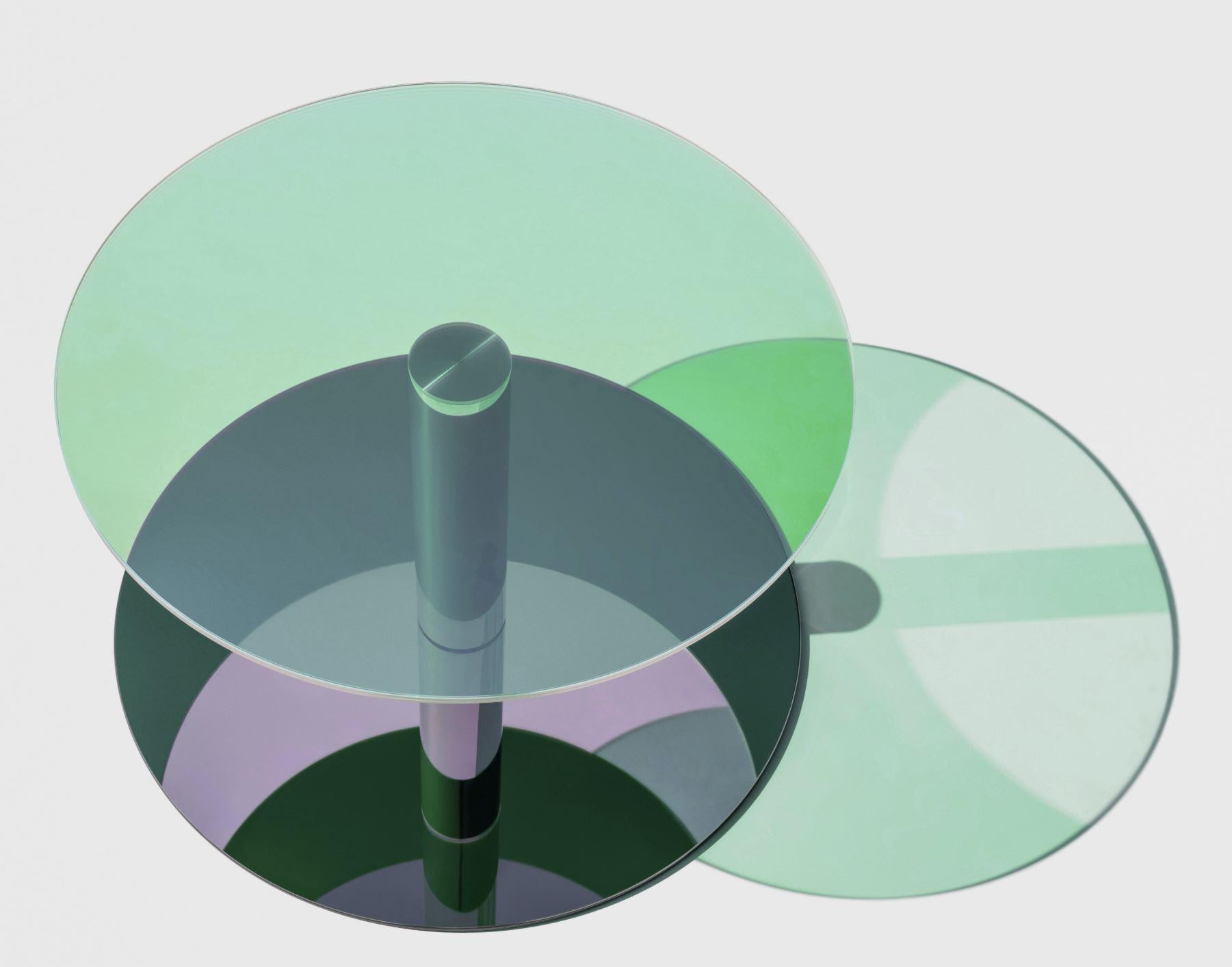 Allemand Table basse « Dia » en verre et acier, Sebastian Scherer en vente