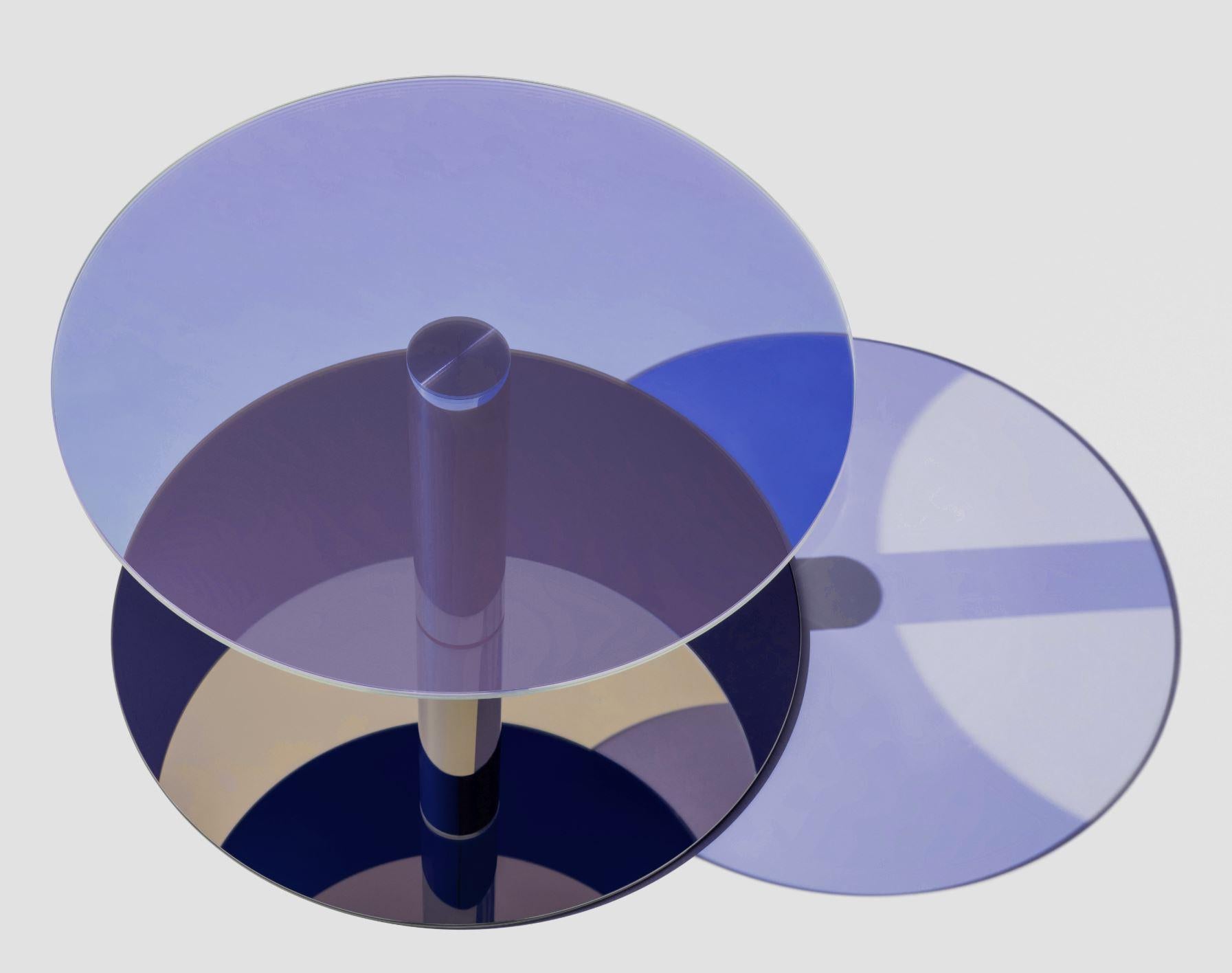 Allemand Table basse « Dia » en verre et acier, Sebastian Scherer en vente
