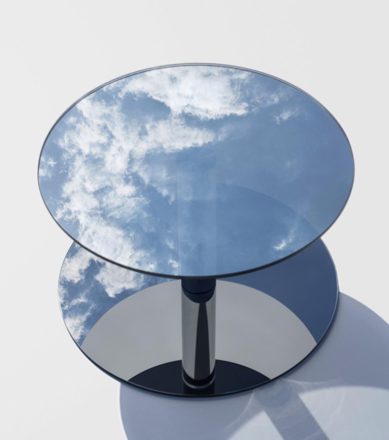 Table basse « Dia » en verre et acier, Sebastian Scherer Neuf - En vente à Geneve, CH