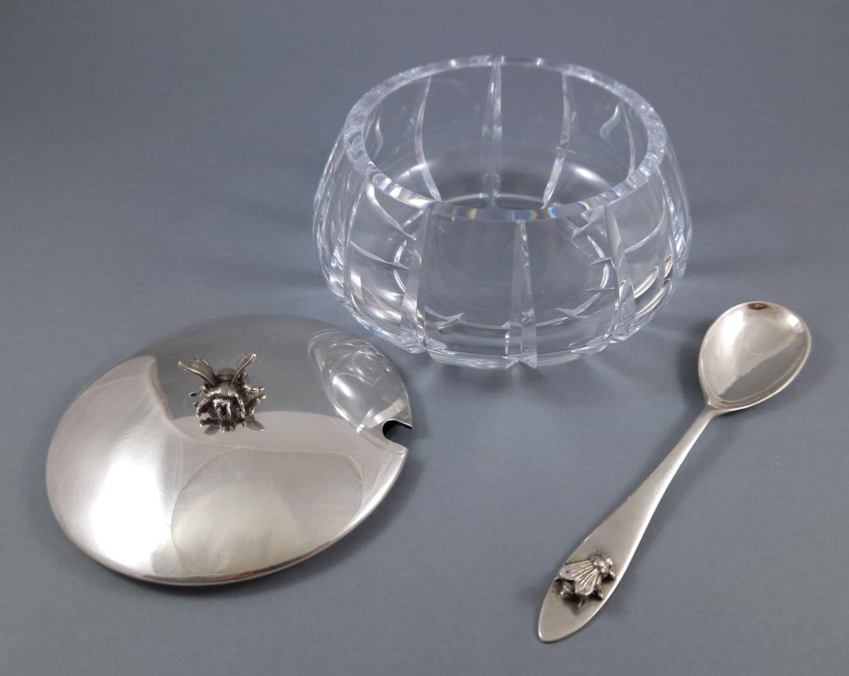 Vaso da miele in vetro e argento sterling in vendita 2