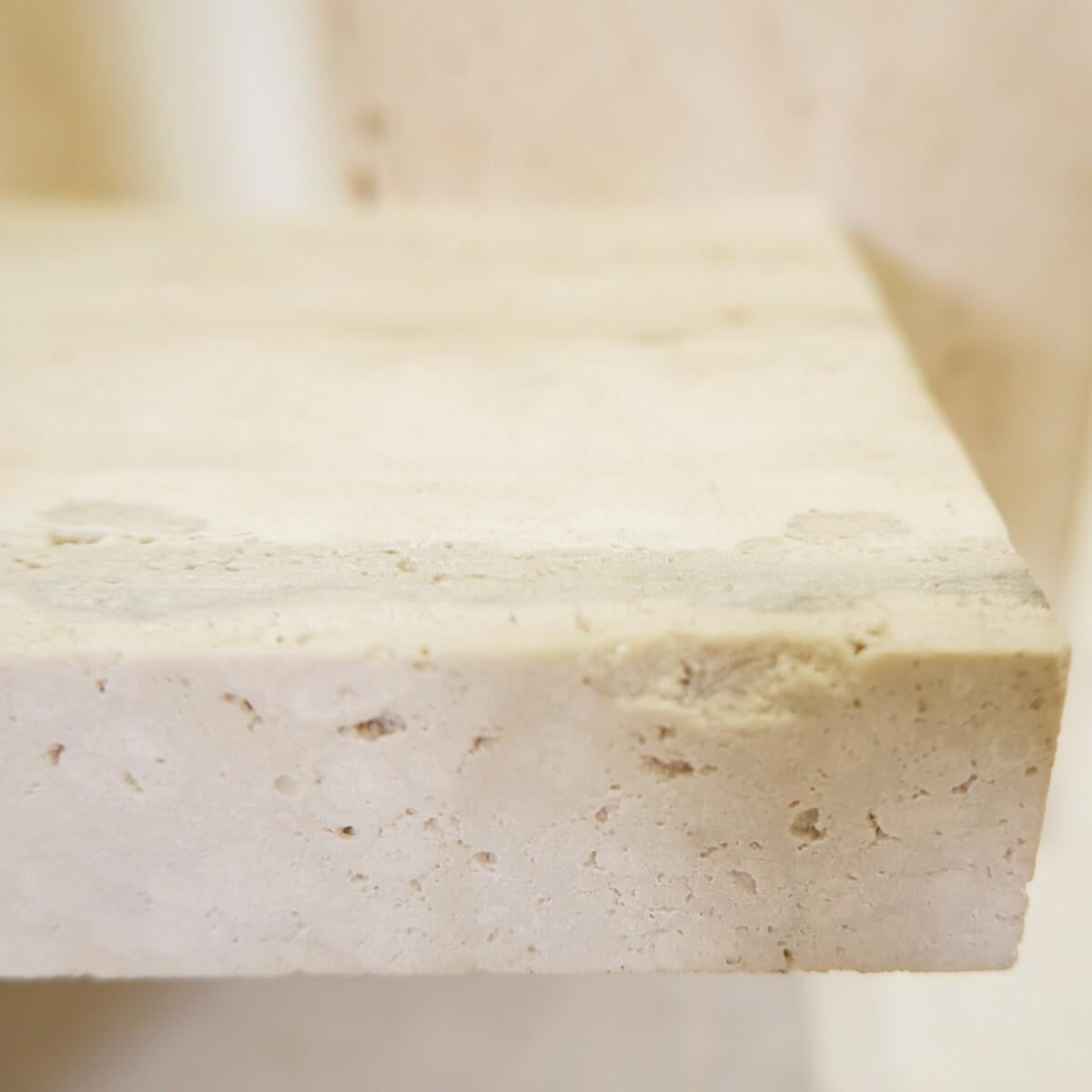 20th Century Glass and Travertine Coffee Table by Willy Ballez, 1970s For Sale