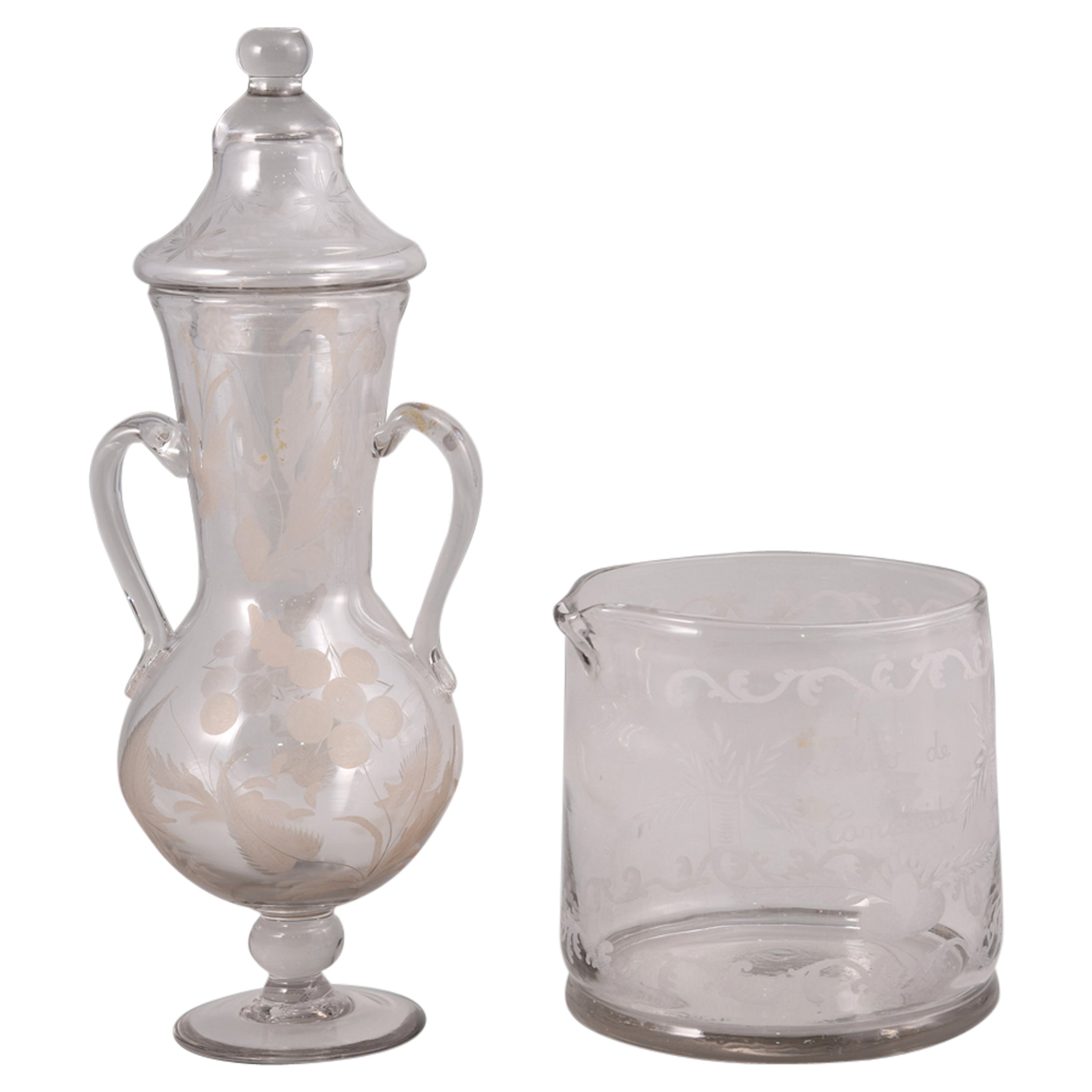 Vaso e vetro, Vetro, Real Fábrica de Cristales de La Granja, Spagna, XVIII sec. in vendita