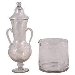 Glass and Vase, Glass, Real Fábrica de Cristales de La Granja, Spain, 18th C