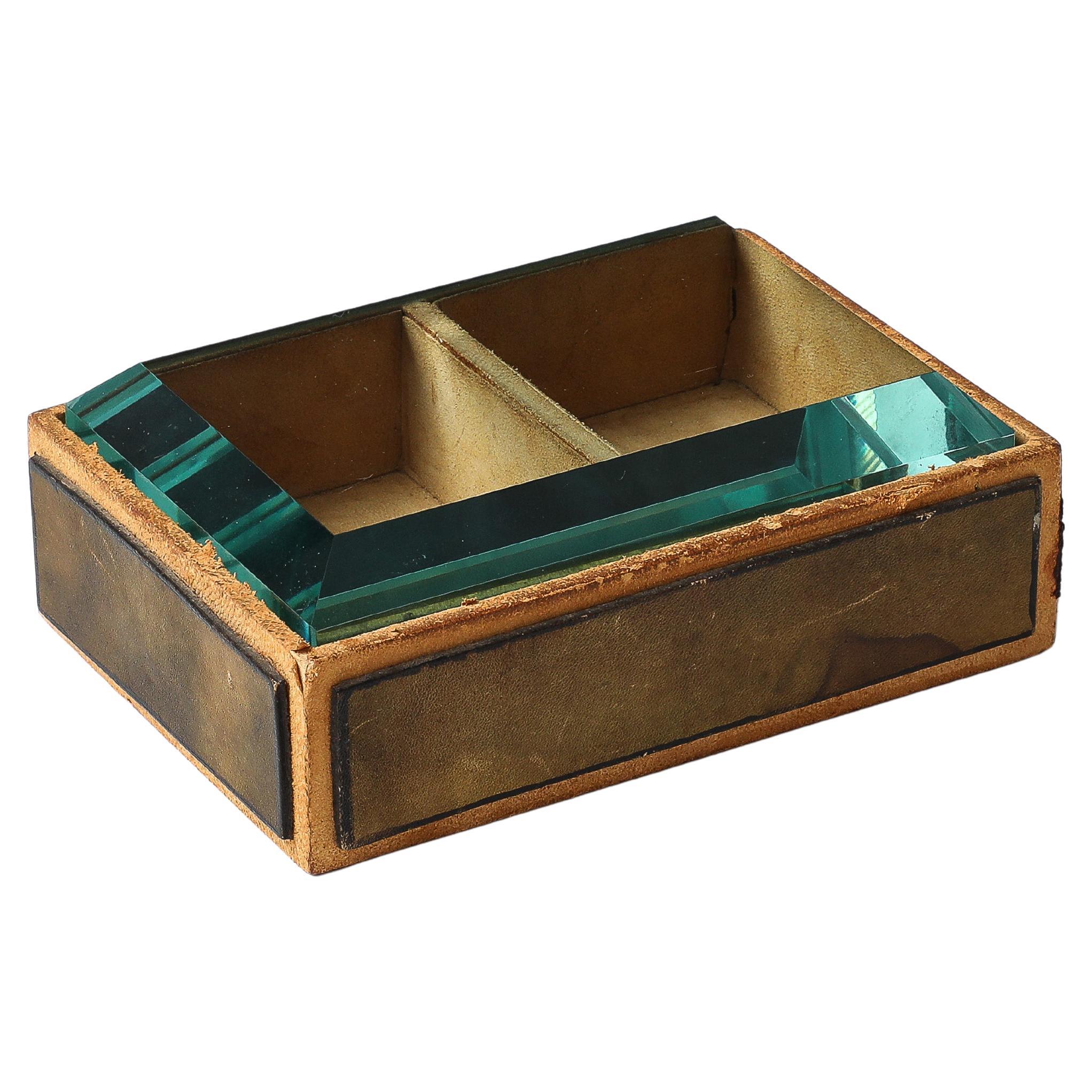 Glass and Wood Box For Sale
