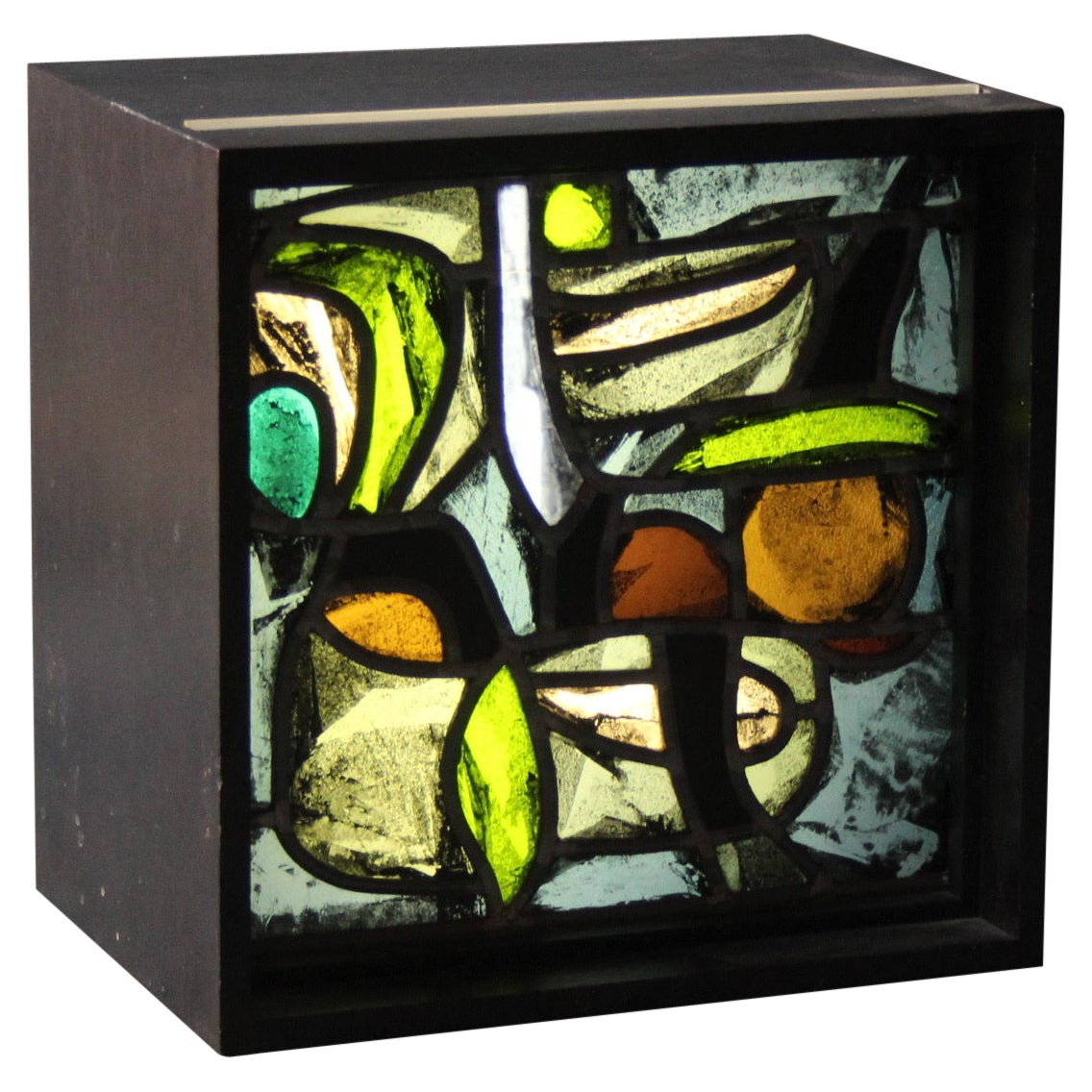 Lampe cubique en verre et Wood Wood en vente