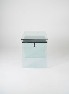 Glass and wood desk