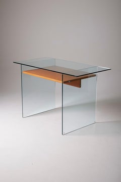 Glass and wood desk