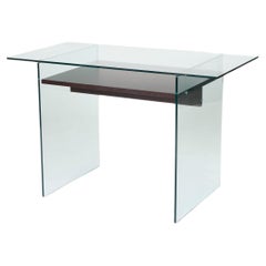 Glass and wood desk