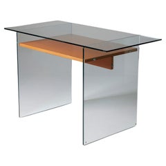Glass and wood desk