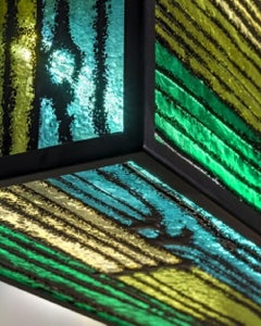 VIDRIO Y MADERA Lámpara colgante horizontal de Richard Woods para Wonderglass