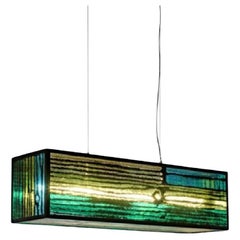 Lampe à suspension horizontale GLASS AND WOOD de Richard Woods pour Wonderglass