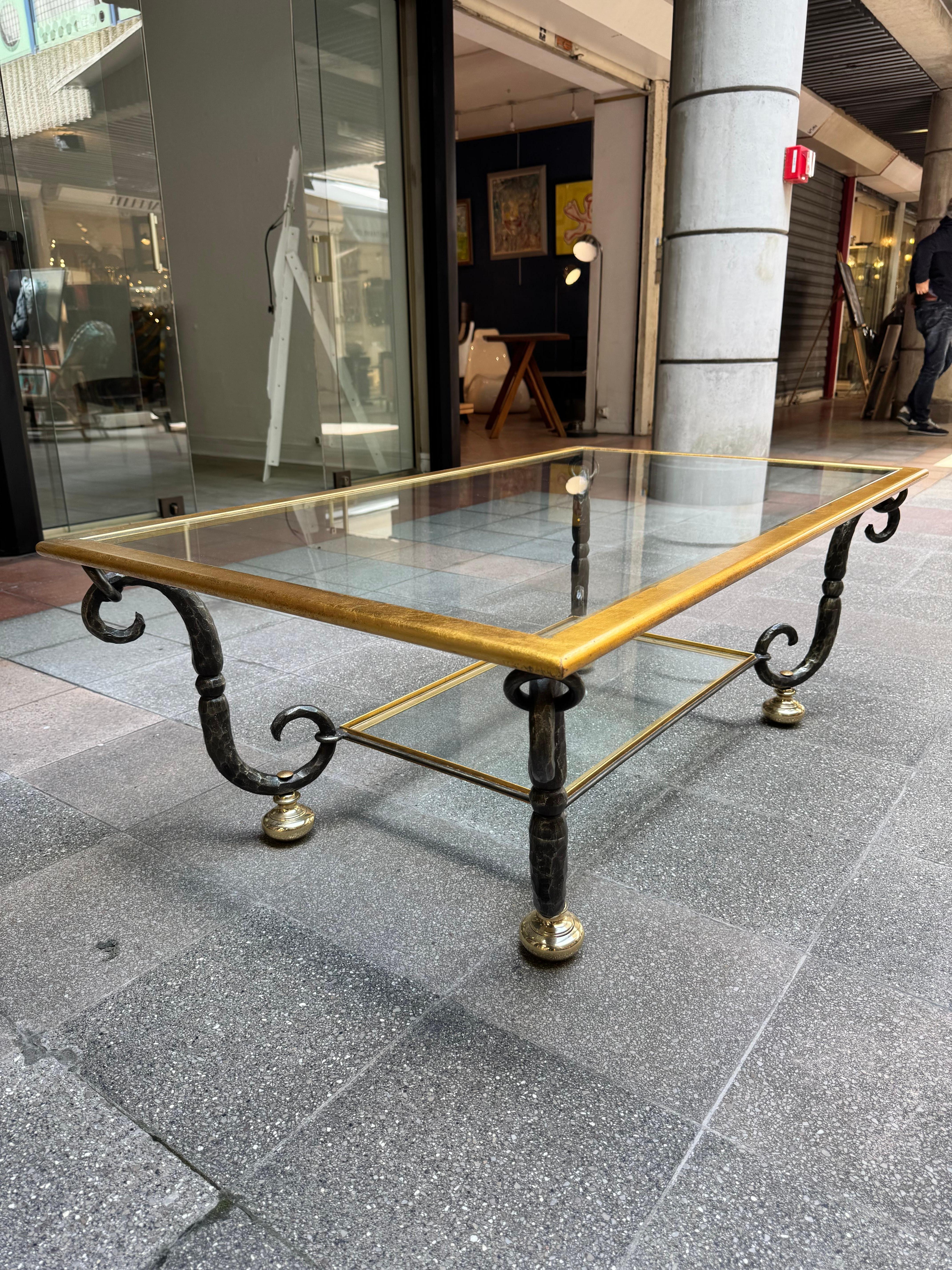 Table basse en verre et fer forgé de Banci Firenze - 1980 Smail Titi 130 X 74 en vente 10