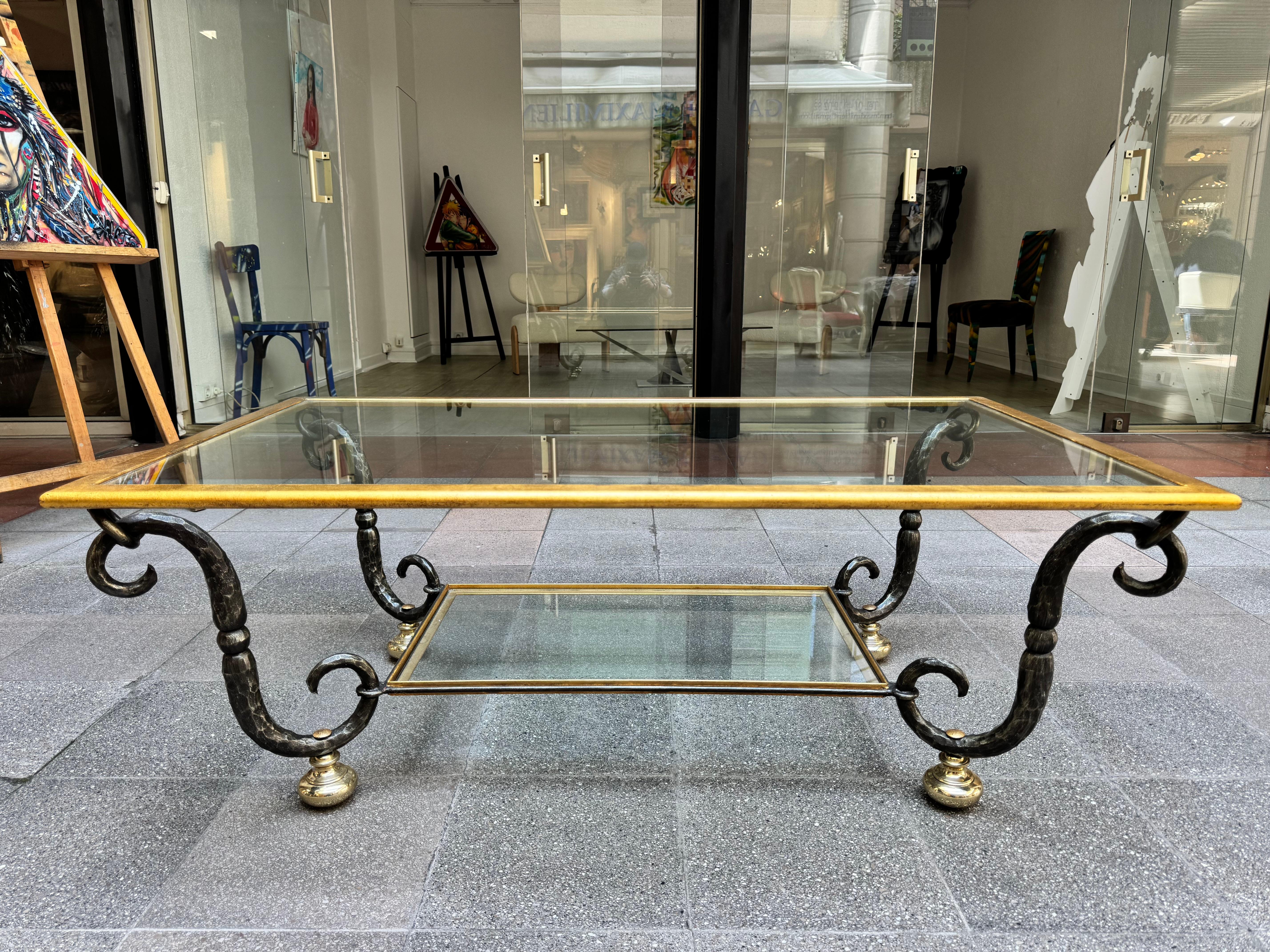 Table basse en verre et fer forgé de Banci Firenze - 1980 Smail Titi 130 X 74 en vente 11