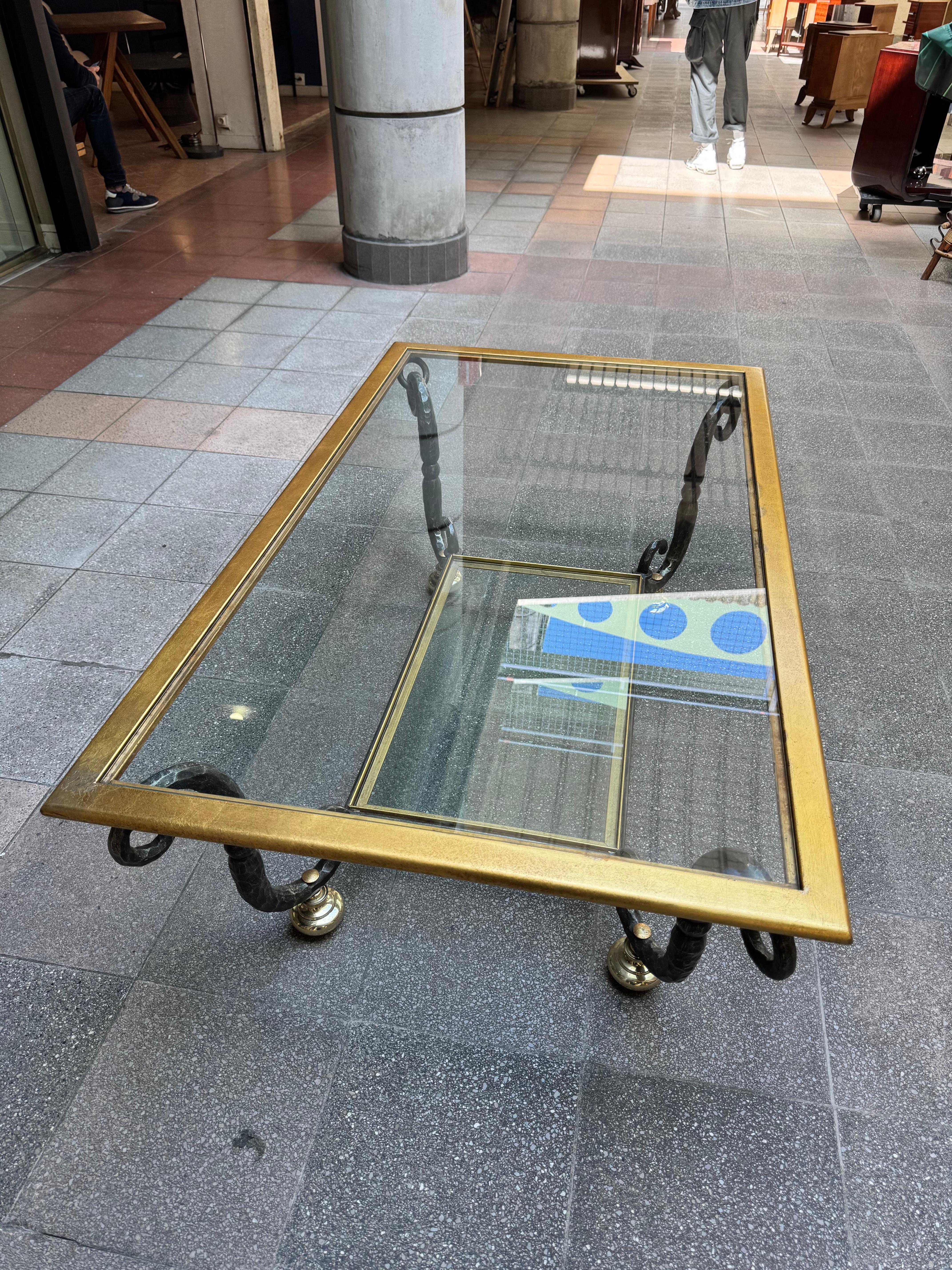 Table basse en verre et fer forgé de Banci Firenze - 1980 Smail Titi 130 X 74 en vente 15
