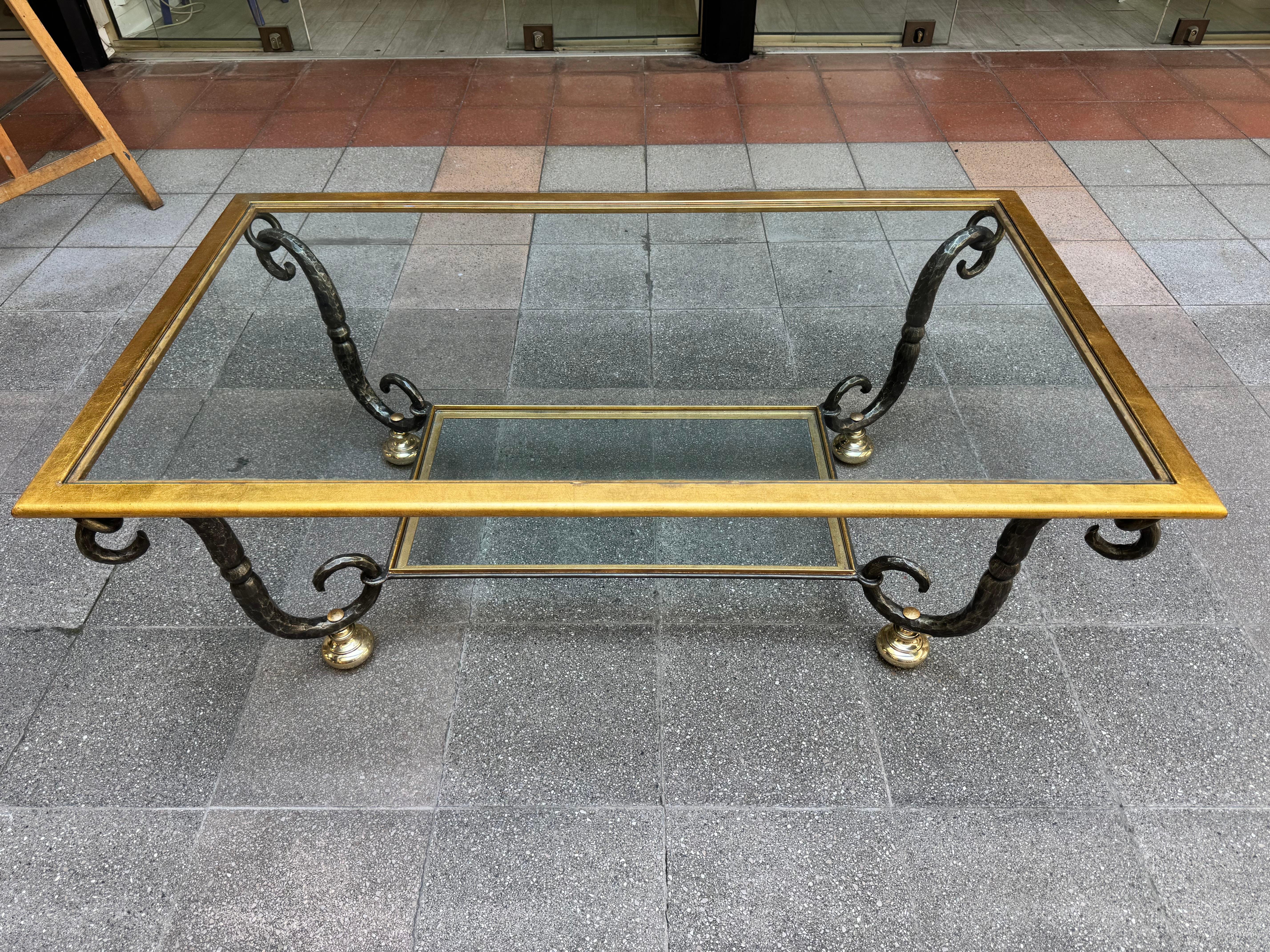 Table basse en verre et fer forgé de Banci Firenze - 1980 Smail Titi 130 X 74 en vente 2
