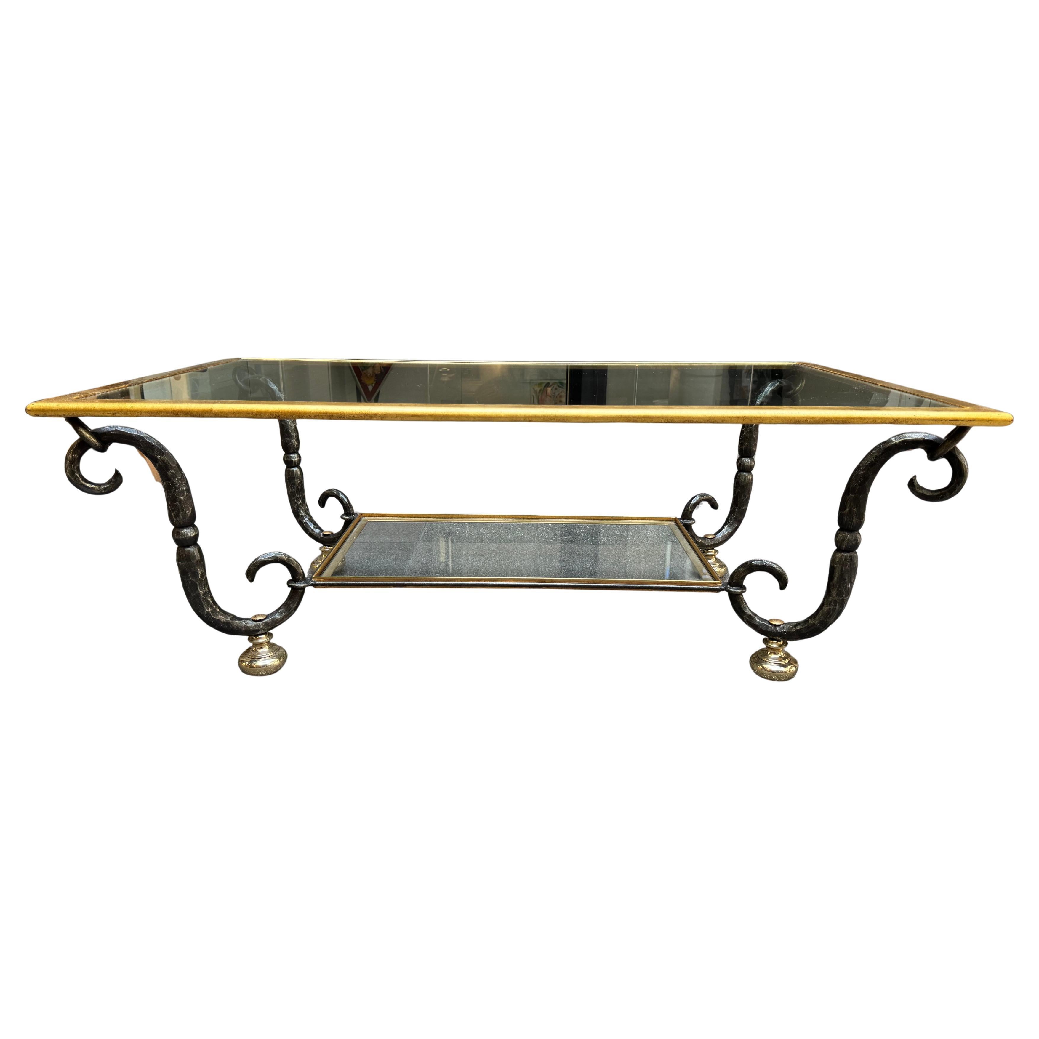 Table basse en verre et fer forgé de Banci Firenze - 1980 Smail Titi 130 X 74 en vente