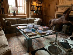 Table basse en verre et fer forgé Circa 1960