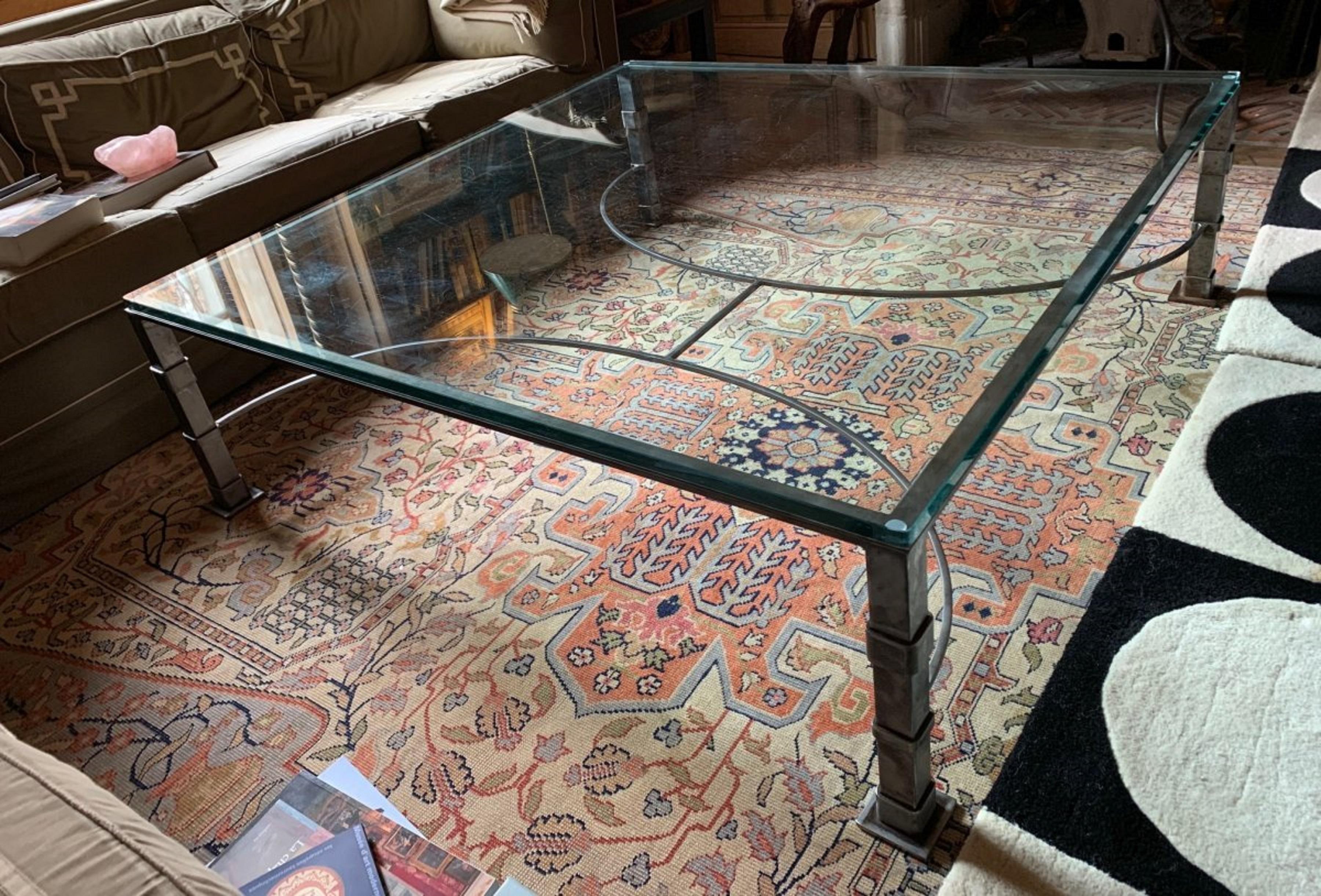 rod iron glass coffee table