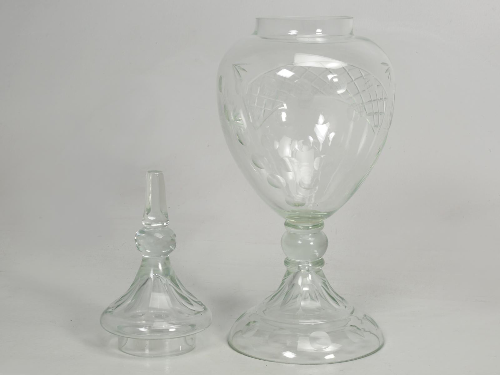 Glass Apothecary Jar with Handcut Details 7