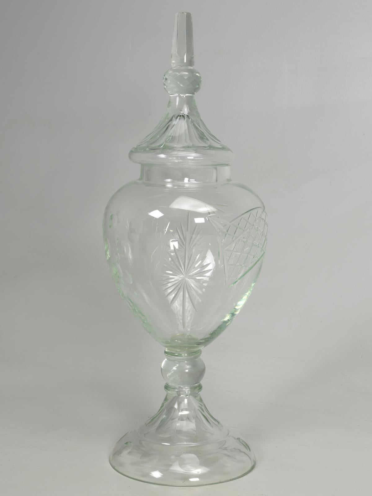Glass Apothecary Jar with Handcut Details 1