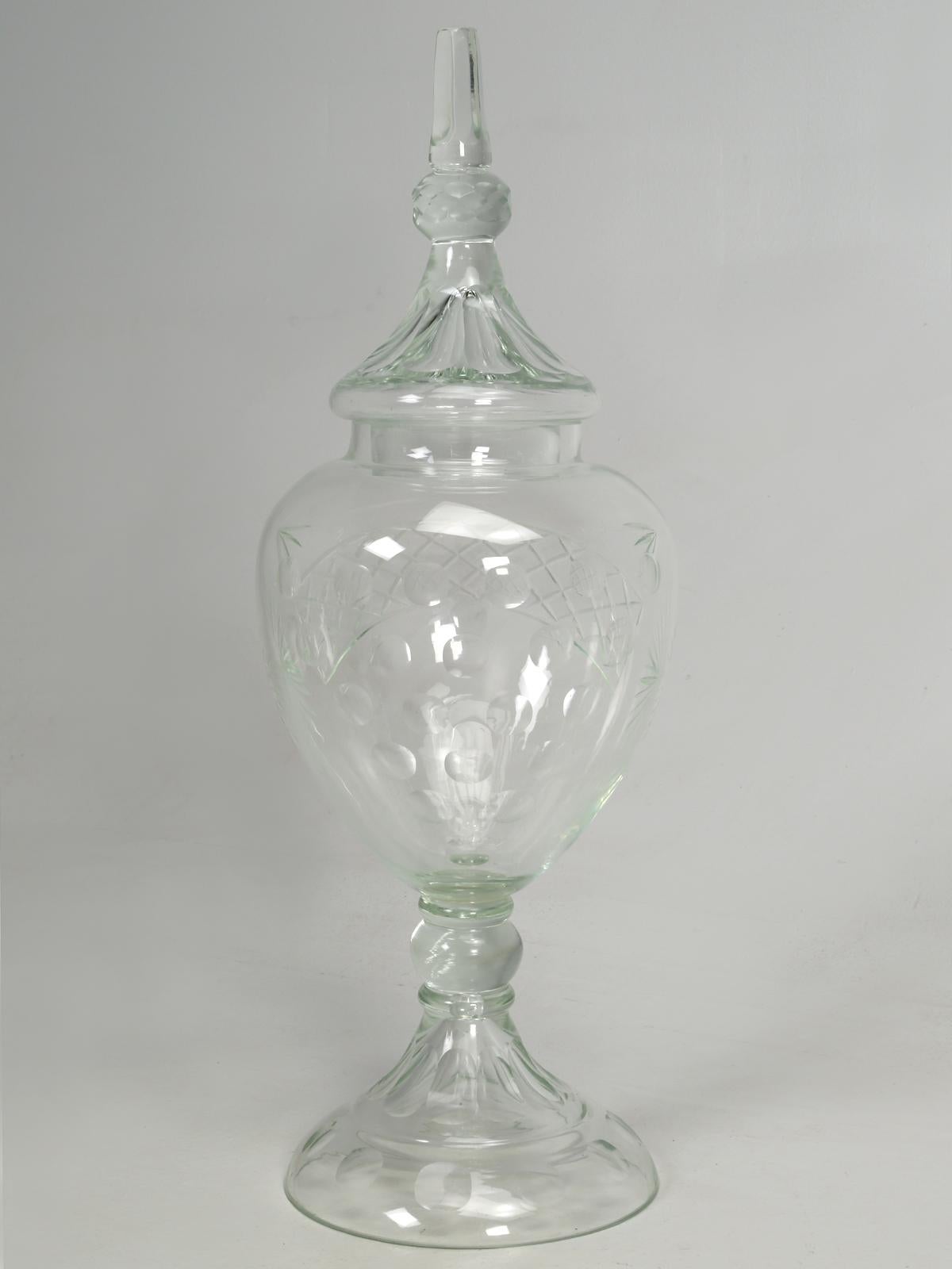 Glass Apothecary Jar with Handcut Details 3