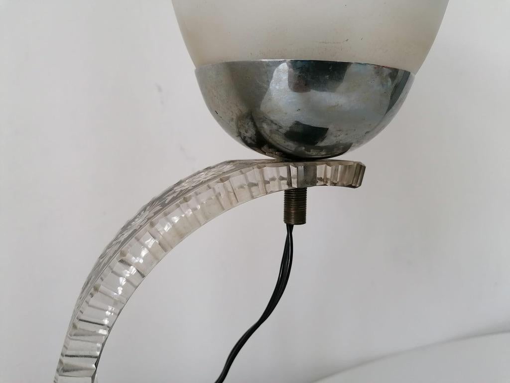 Glasglas-Tischlampe im Art déco-Stil im Angebot 6