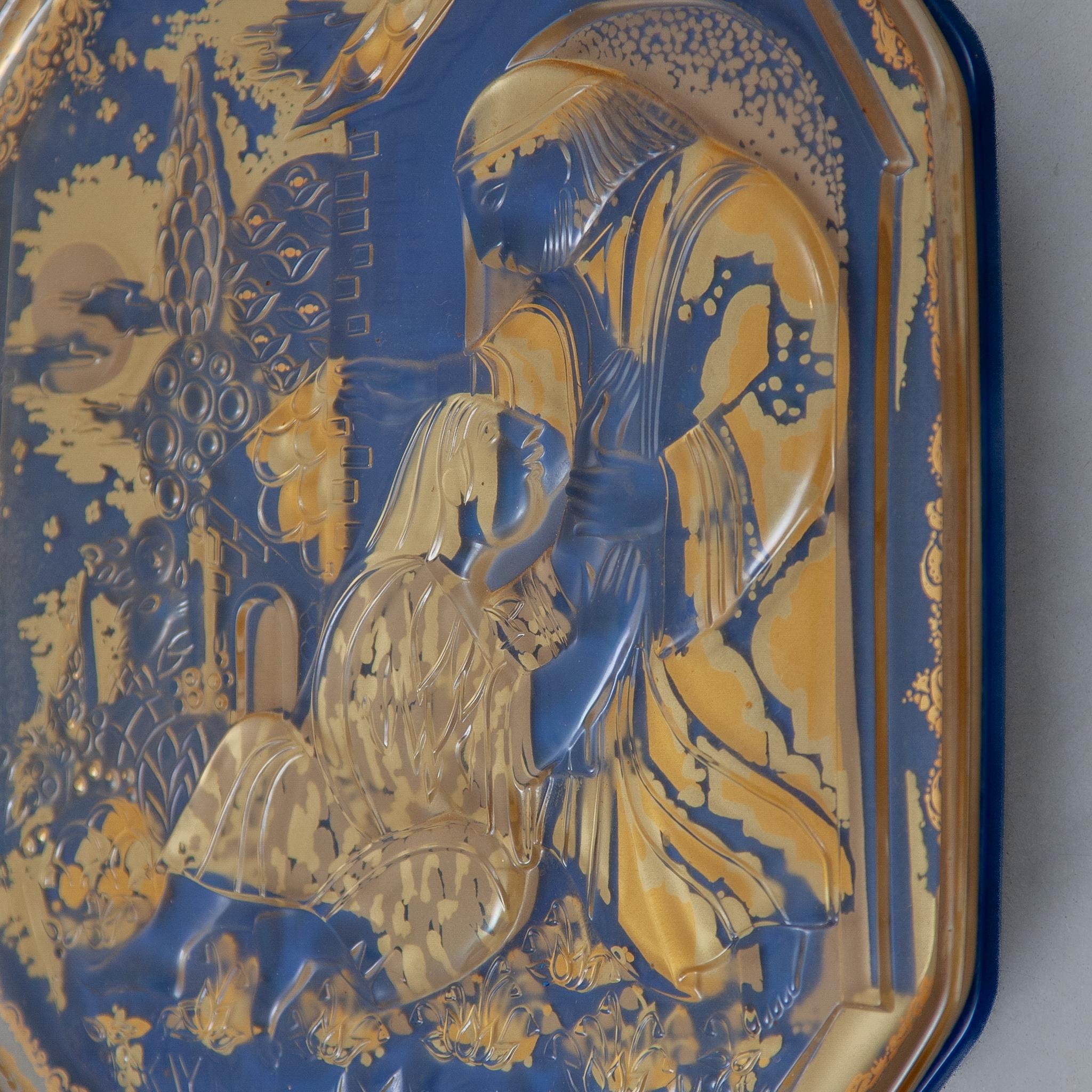 German Glass Art Wall Mounted Parable of the Prodigal Son by  Bjorn Wiinblad, Rosenthal For Sale