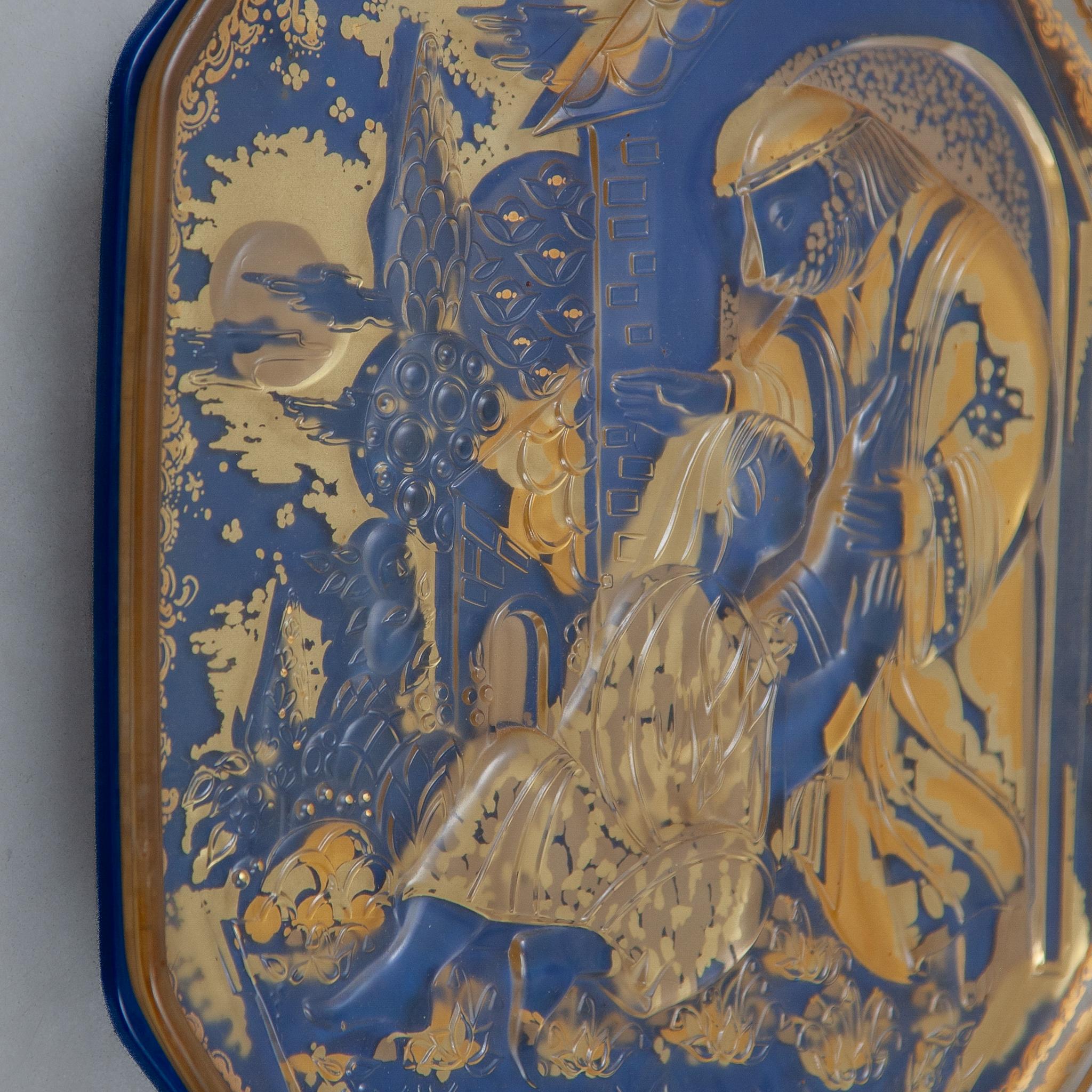 Late 20th Century Glass Art Wall Mounted Parable of the Prodigal Son by  Bjorn Wiinblad, Rosenthal For Sale