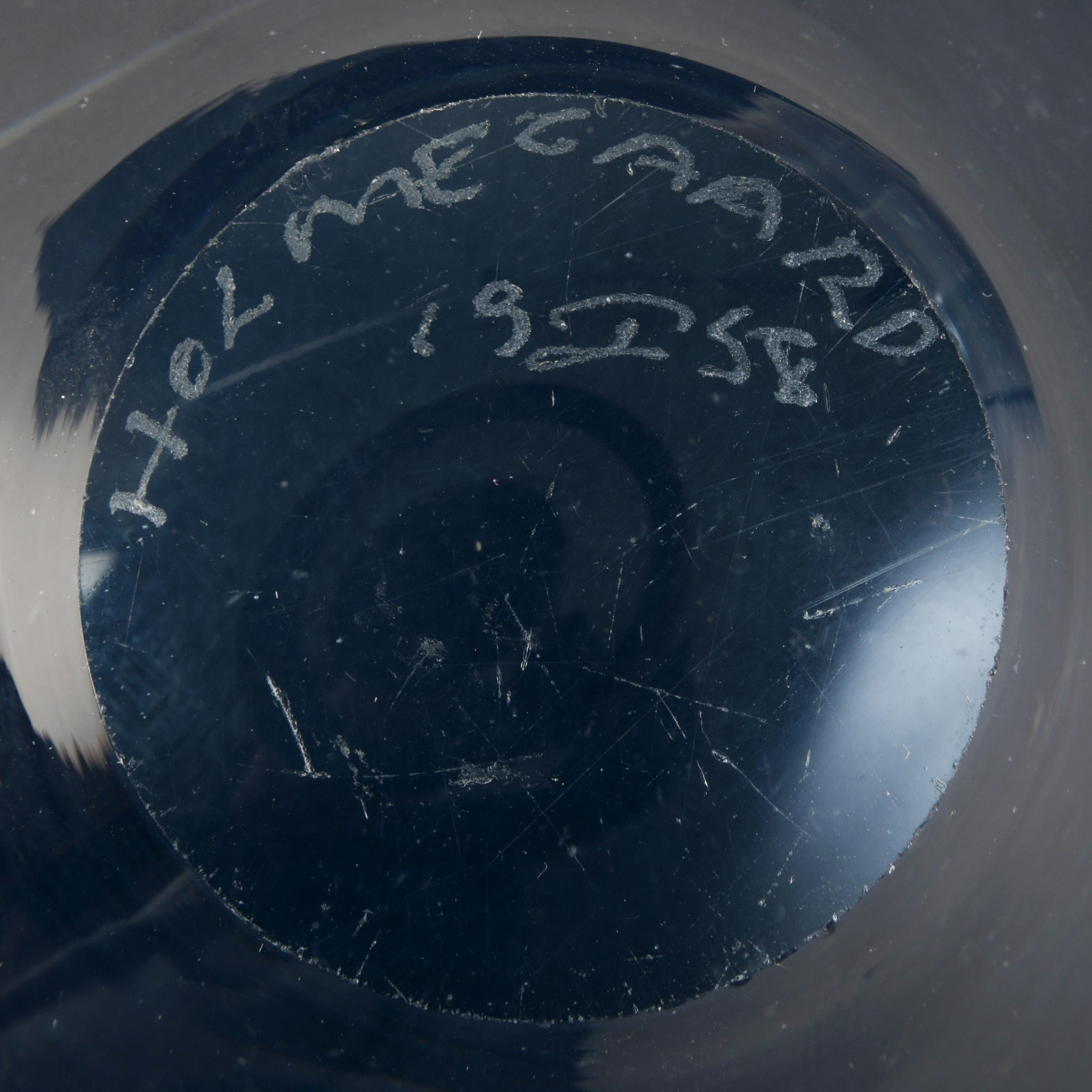 Glass ashtray blue designed by Per Lutken for Holmegaard in Denmark during 60s For Sale 7