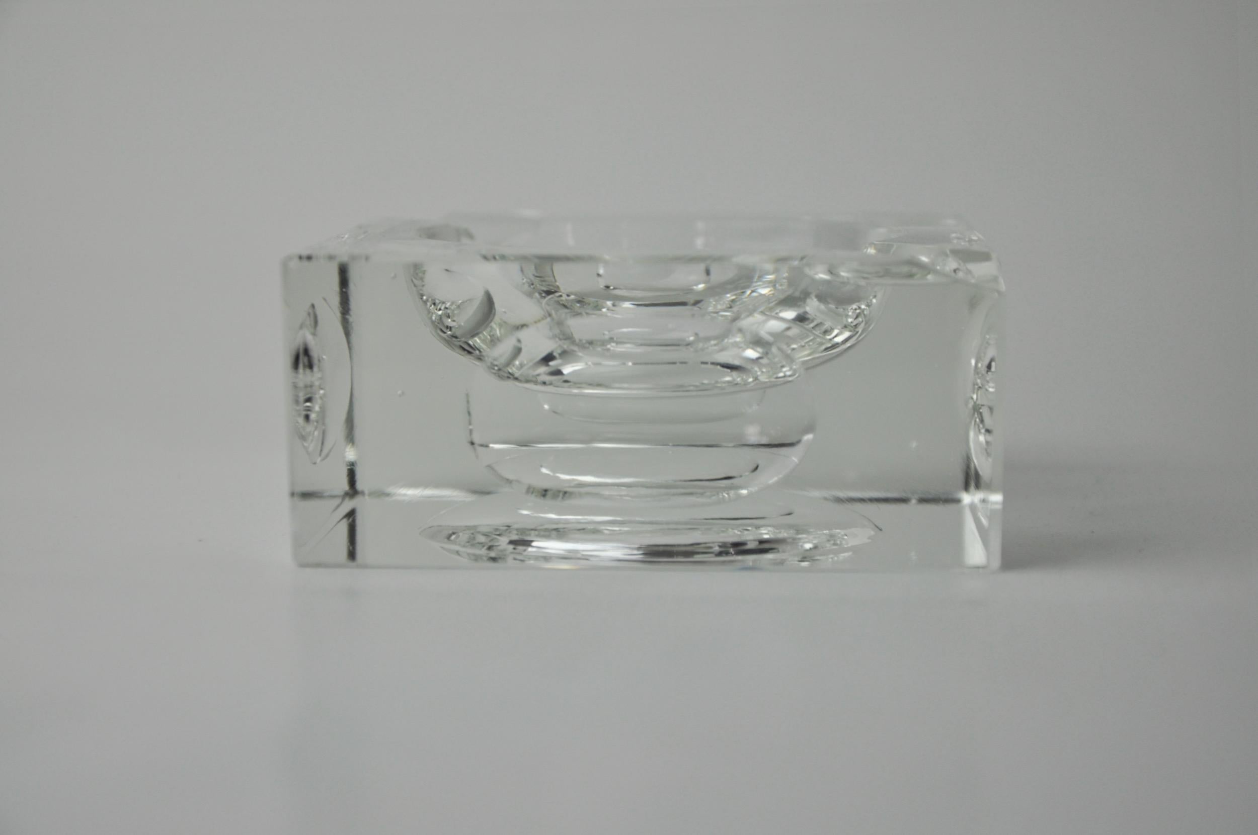 Hollywood Regency Glass ashtray by Antonio Imperatore, murano glass, Italy, 1970 For Sale
