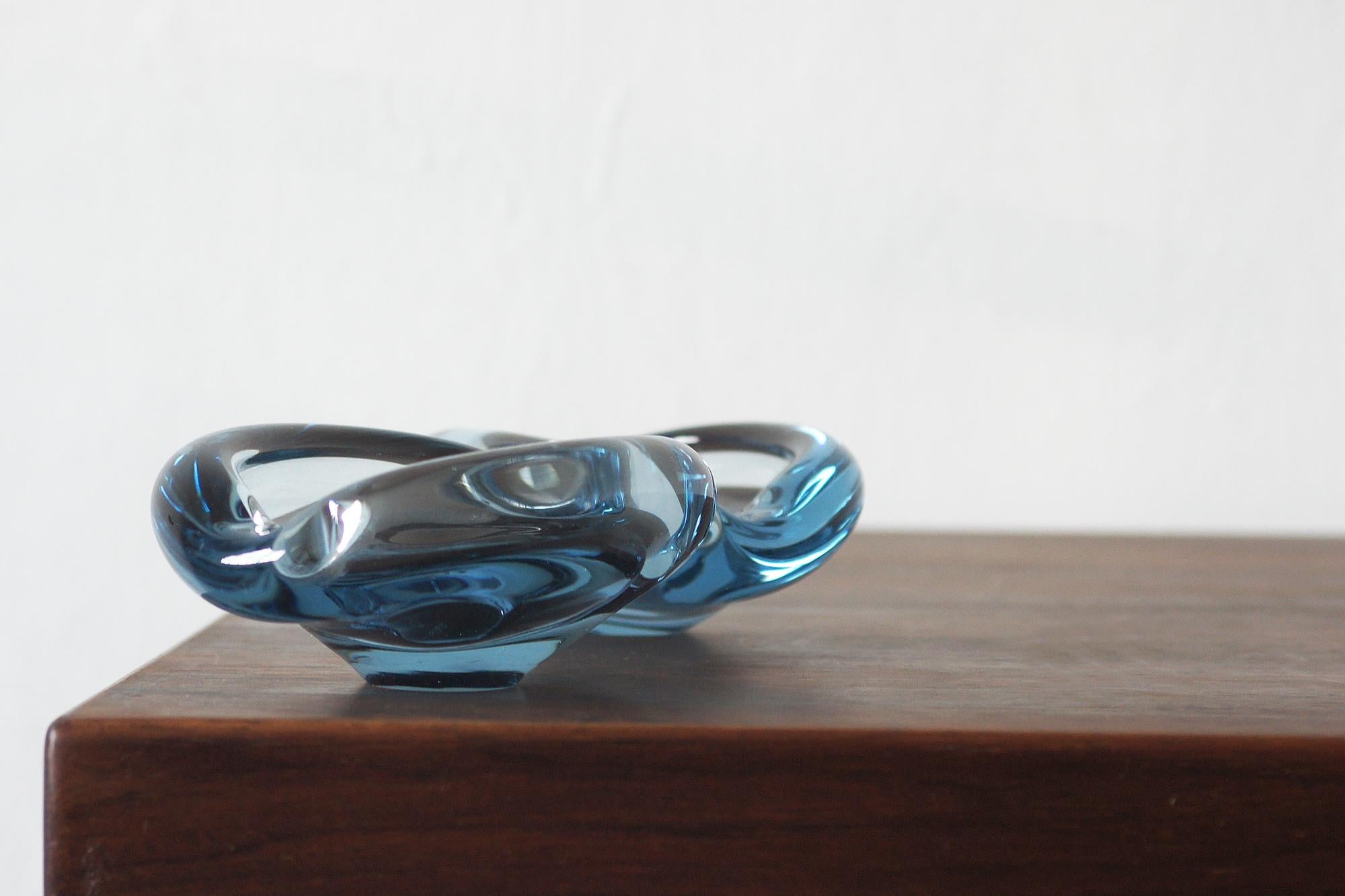 Mid-Century Modern Cendrier en verre par Per Lütken pour Holmegaard, années 1950, ensemble de 2 en vente