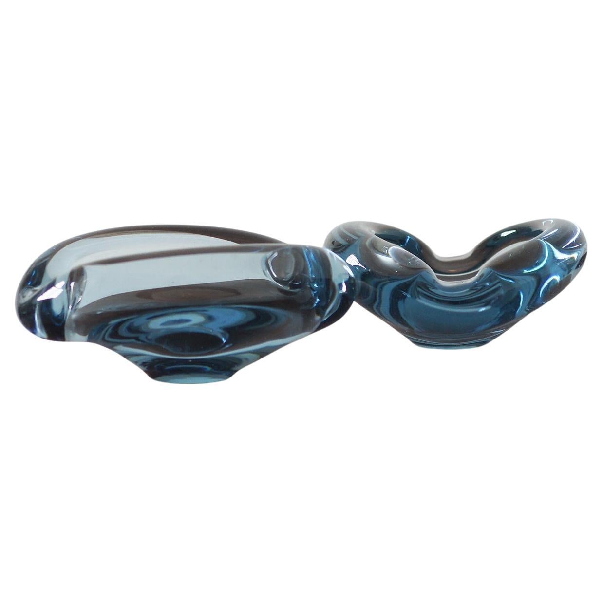 Cendrier en verre par Per Lütken pour Holmegaard, années 1950, ensemble de 2 en vente