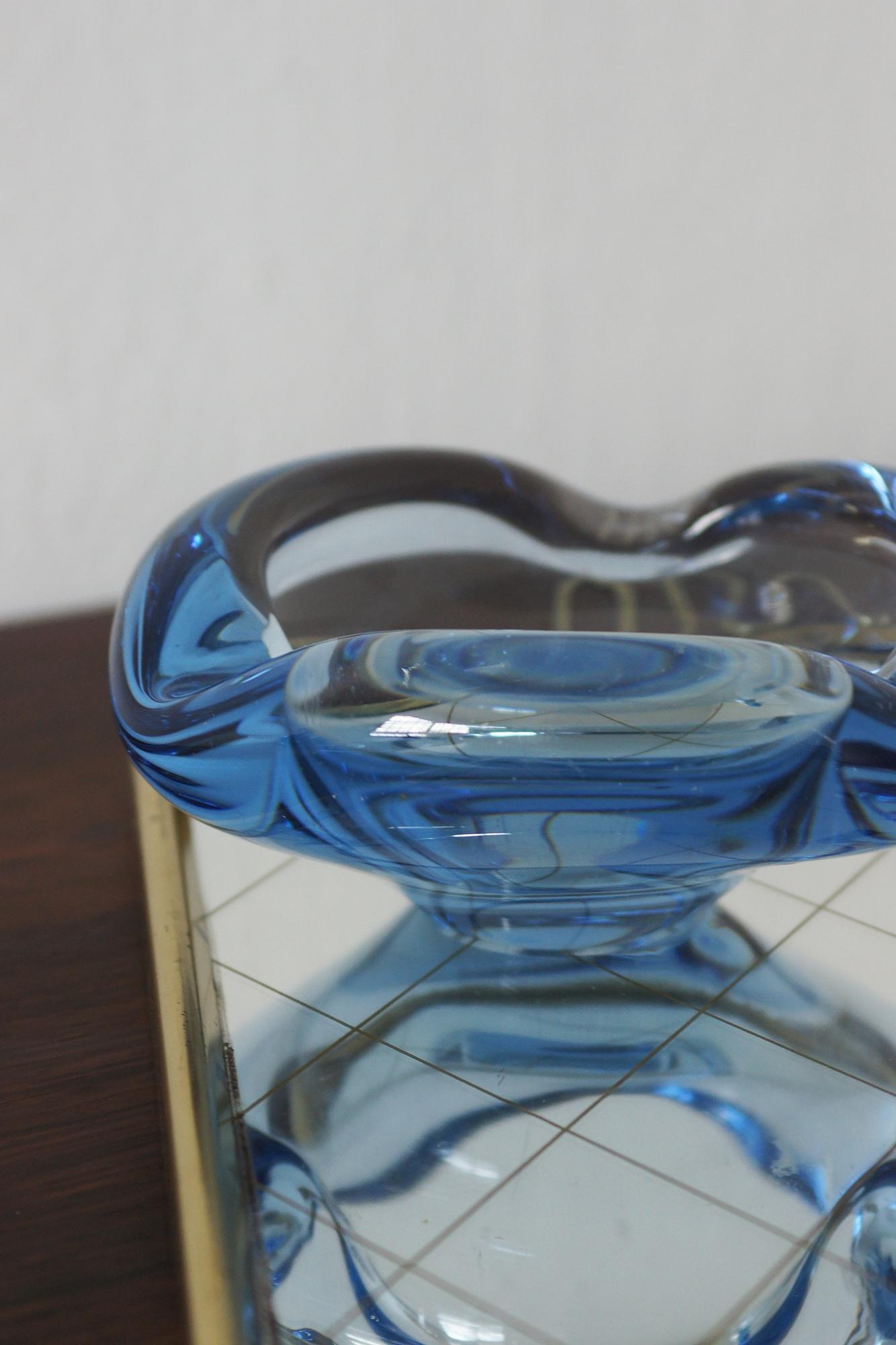 Glass Ashtray by  Per Lütken  for Holmegaard, 1950s In Good Condition For Sale In KUTNO, PL