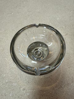 Glass Ashtray with Metal-Clad Base